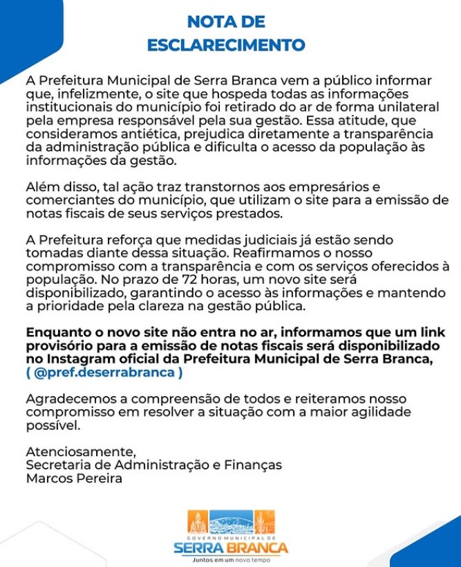 NOTA DE ESCLARECIMENTO