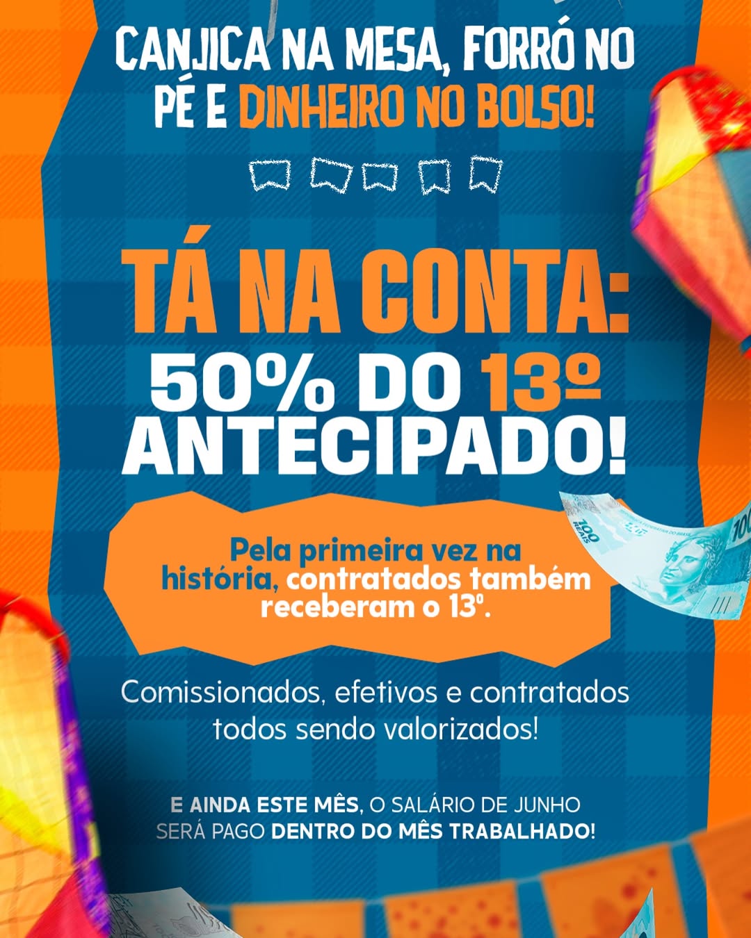 Prefeitura de Serra Branca antecipa 13º salário e inclui contratados pela primeira vez na história