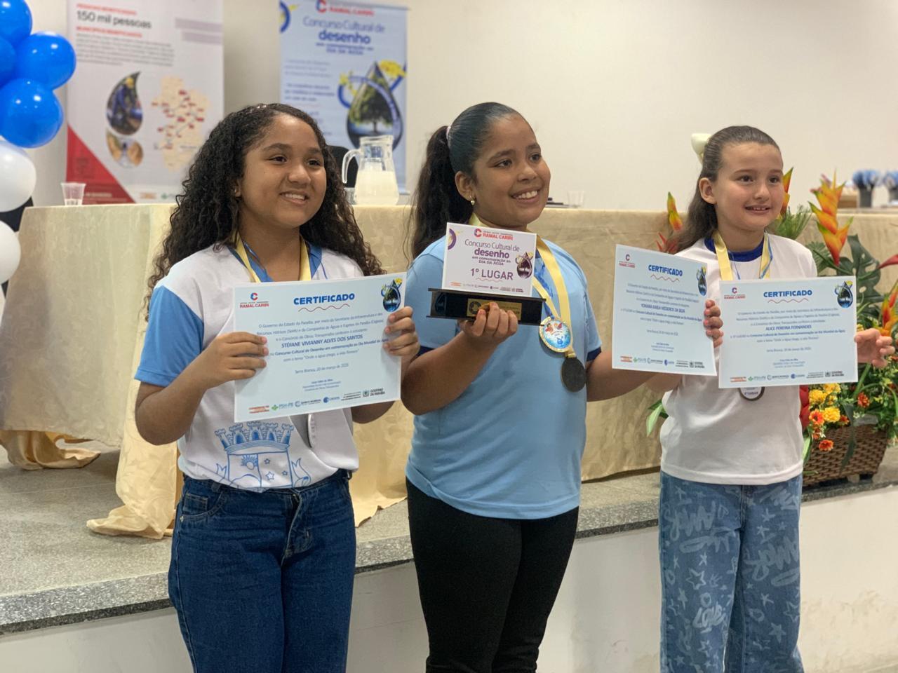Aluna de Serra Branca conquista 2º lugar em concurso cultural de desenho em celebração ao Dia da Água